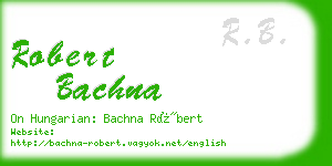 robert bachna business card